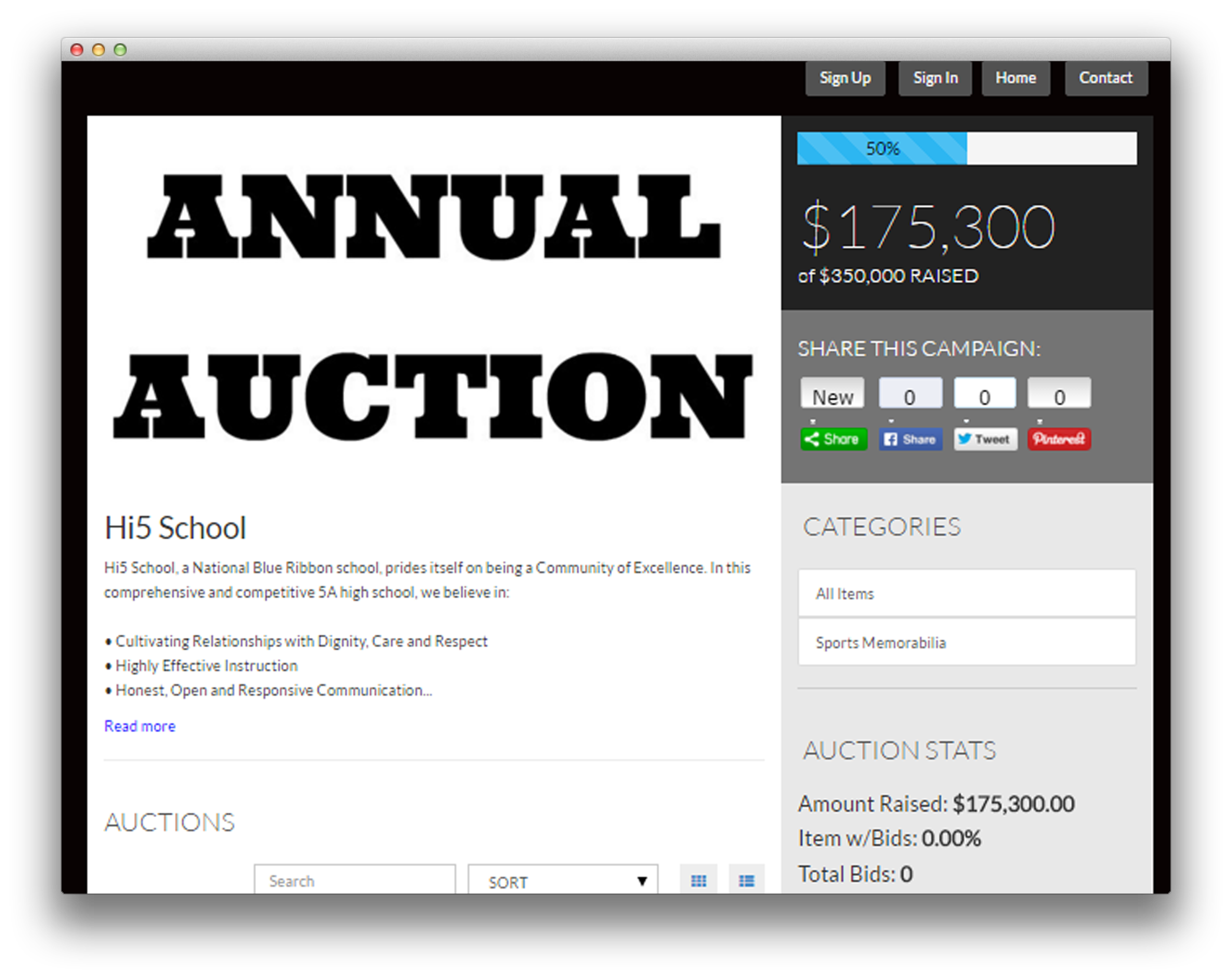 Auction Window